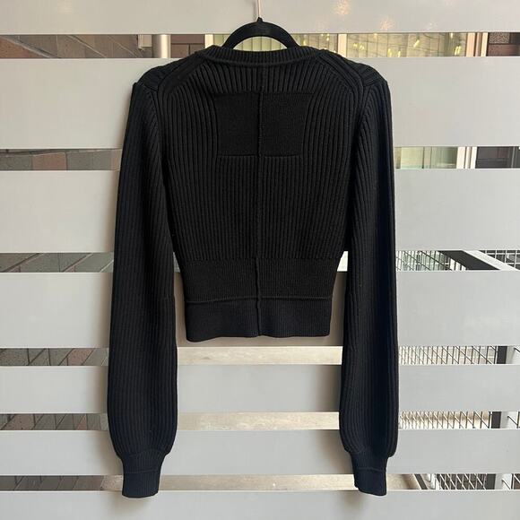 NWT Marc Jacobs Black Wool Femme Crewneck Ribbed Sweater Size XS - Picture 3 of 8